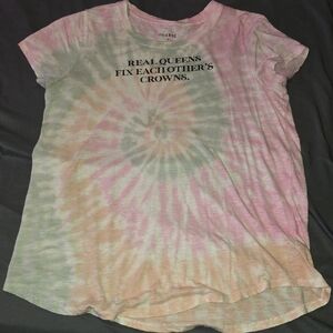 Torrid Size 0 Pastel Tie-Dye Classic Fit Graphic Tee - Pink and Green